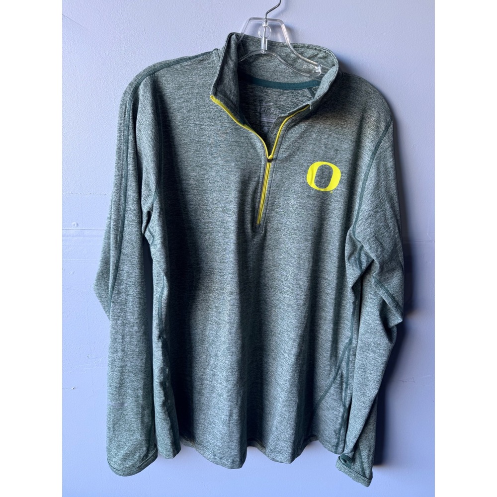 Nike Oregon Ducks Dri-FIT Quarter Zip Pullover Green Heathered XL FA13BOV